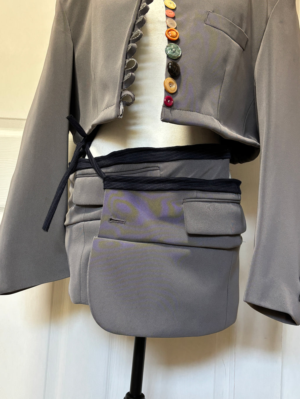 The Apron Skirt Blazer - Grey & Navy